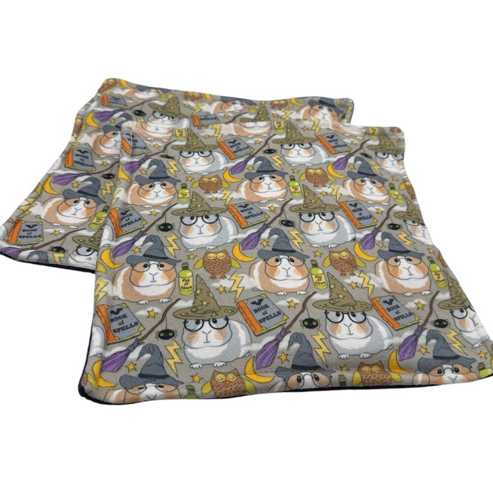 Guinea Pig P Piddle Pads Reversible Fleece 12” Pair Lot 2 Wizard